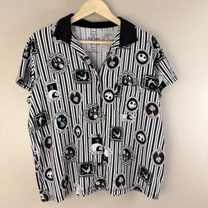 Women's Nightmare Before Christmas SHIRT ONLY Lightweight Short Sleeve  Large